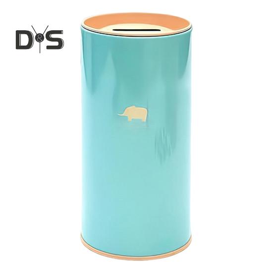 Hucha de Metal de Gran Capacidad con Diseño de Patrón Animal para Niños, Hucha Cilíndrica, Herramienta de Gestión Financiera