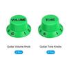 uxcell Speed ??Control Knob, 2 Volume, 2 Tone Top Hat Guitar Bell Knob for ST/SQ Electric Guitar, Plastic, 6mm Inner Diameter, Green with Black Charac