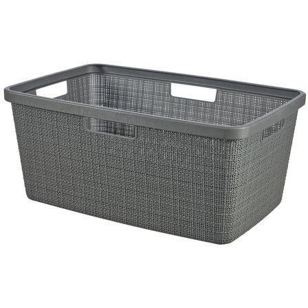 Corbeille à linge - Curver - Jute - 46 L - Gris