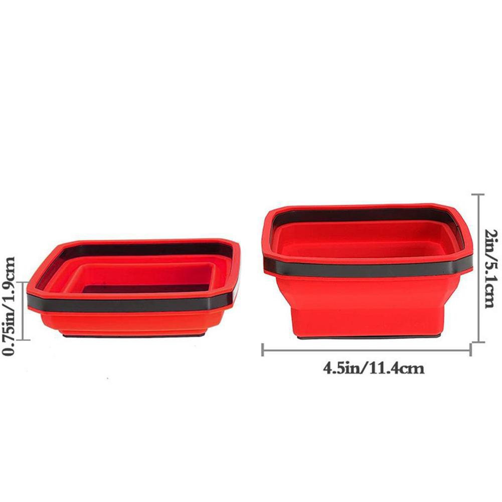 4.5 Inch Collapsible Screw Tray Silicone Bowl Tool Part Storage Organizer Box Plastic Hardware And Jewelry Storage Case
