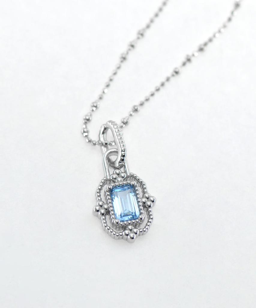 Vivus Rapillus Royal Aqua White Gold Silver Necklace