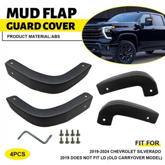 4PCS Rear Front Splash Flap Guard Mud Delete Fit -2024 Cover Chevy Silverado