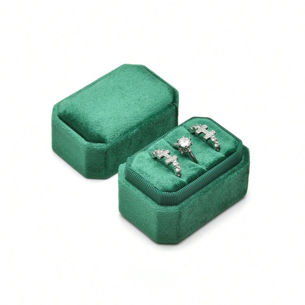 Portable Octagonal Jewelry Box Earrings Earrings Necklace Ring Jewelry Storage Box