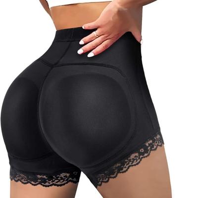 Body Shaping Sports Shorts with Butt Pads & Lace Trim