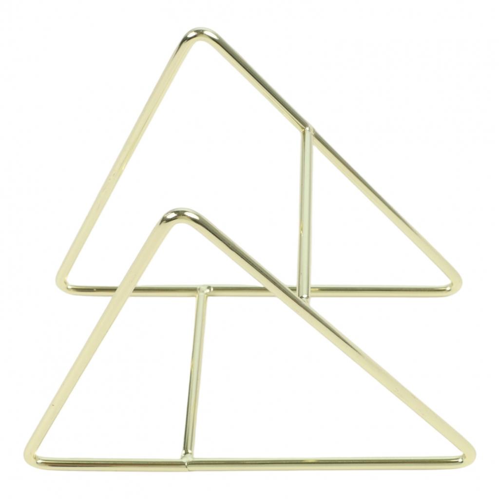 Silver Coaster Holder Space-saving Stand Rack Dish Triangle Coasters