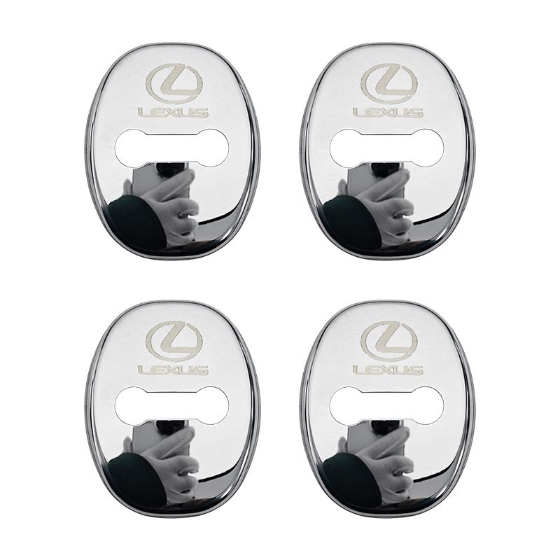 crvjlm1 4pcs Car Door Lock Covers Anti-rust Case Stainless Steel Protect Buckle for Lexus F SPORT ES CT GS IS UX GX LBX NX RX 350h 450h