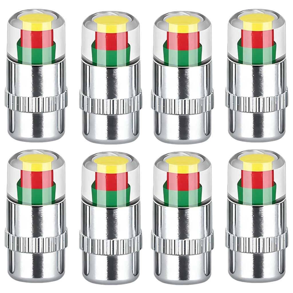 2.4Bar 36PSI Tyre Pressure Monitor Valve Caps Easy To Read 3 Color Eye Alert Tyre Valve Caps Pressure Monitor Indicator for Cars
