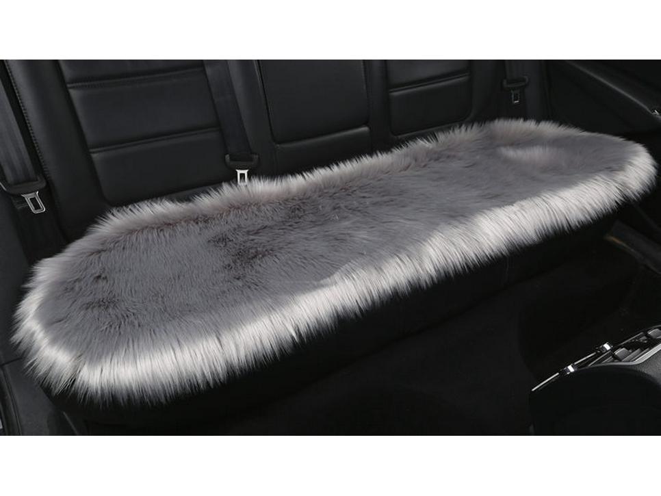 Winter Plush Imitation Wool Car Seat Cushion Set: Non-Slip, Thickened, No Backrest, 3-Piece.