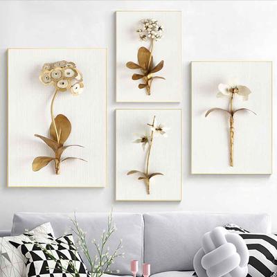 Kreative Gold Blumen Ölgemälde Home Dekoration Leinwand Malerei Wohnzimmer Dekoration Digitale Ölgemälde Cuadros Hintergrund Wand Dekoration