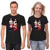 Mickey Mouse and Minnie Mouse Christmas Short Sleeve White-Black Men's / Women's T-Shirt F157