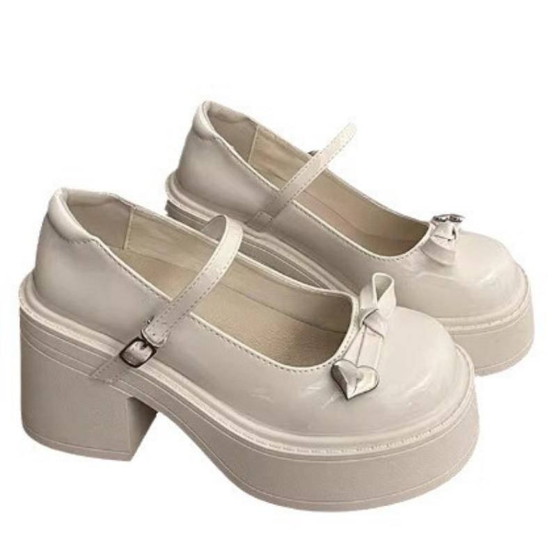 Black thick heel women's new summer skirt single shoes retro shallow mouth Mary Jane single shoes