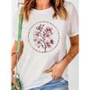 Cherry Blossom Print Crew Neck T-shirt, Casual Short Sleeve Top For Spring & Summer, Women's Clothing