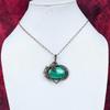 Malachite Gemstone Pendant Copper Wire Wrapped Pendant Handmade Antique Jewelry