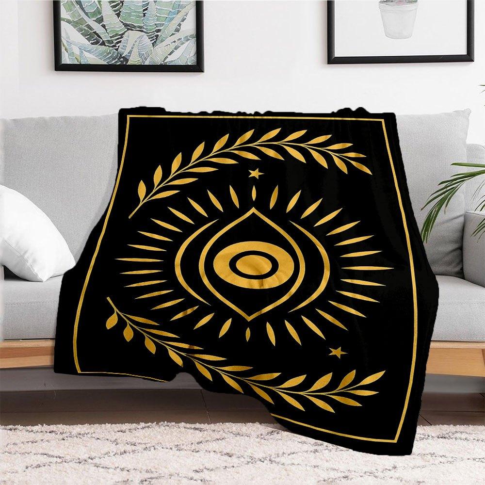 Golden Eye of Providence Wall Art PrintBlanket Flannel Throw Blanket for Sofa, Bed, Travel, Camping, Office, Couch, Chair, And Bed Gift for