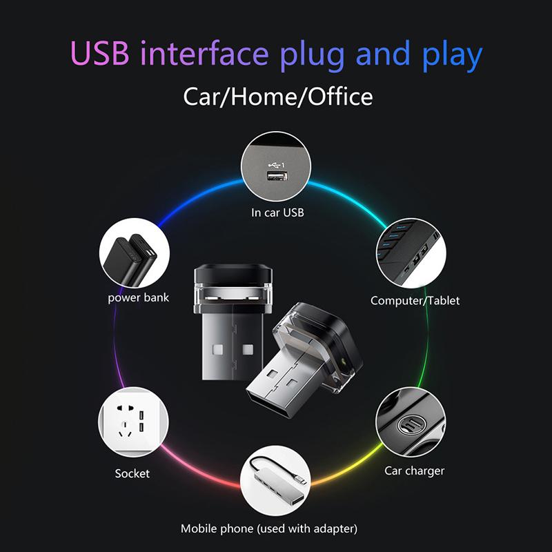 Universal Usb Car Interior Ambient Atmosphere Light Mini Led Signal Lamp For Truck Vehicles Decorations Pc Auto Plug And Play