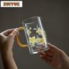 345ml Handbemalte Lilien Glas Teetasse Antike Teeschale Niedliche Tasse Teeverkostung Riechbecher Jianzhan Meistertassen Cafés Ornamente