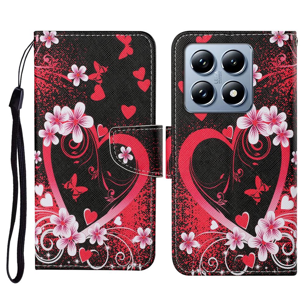 For Xiaomi 14T Case Pattern Printing Protective Leather Folio Phone Cover -  Chrysanthemum