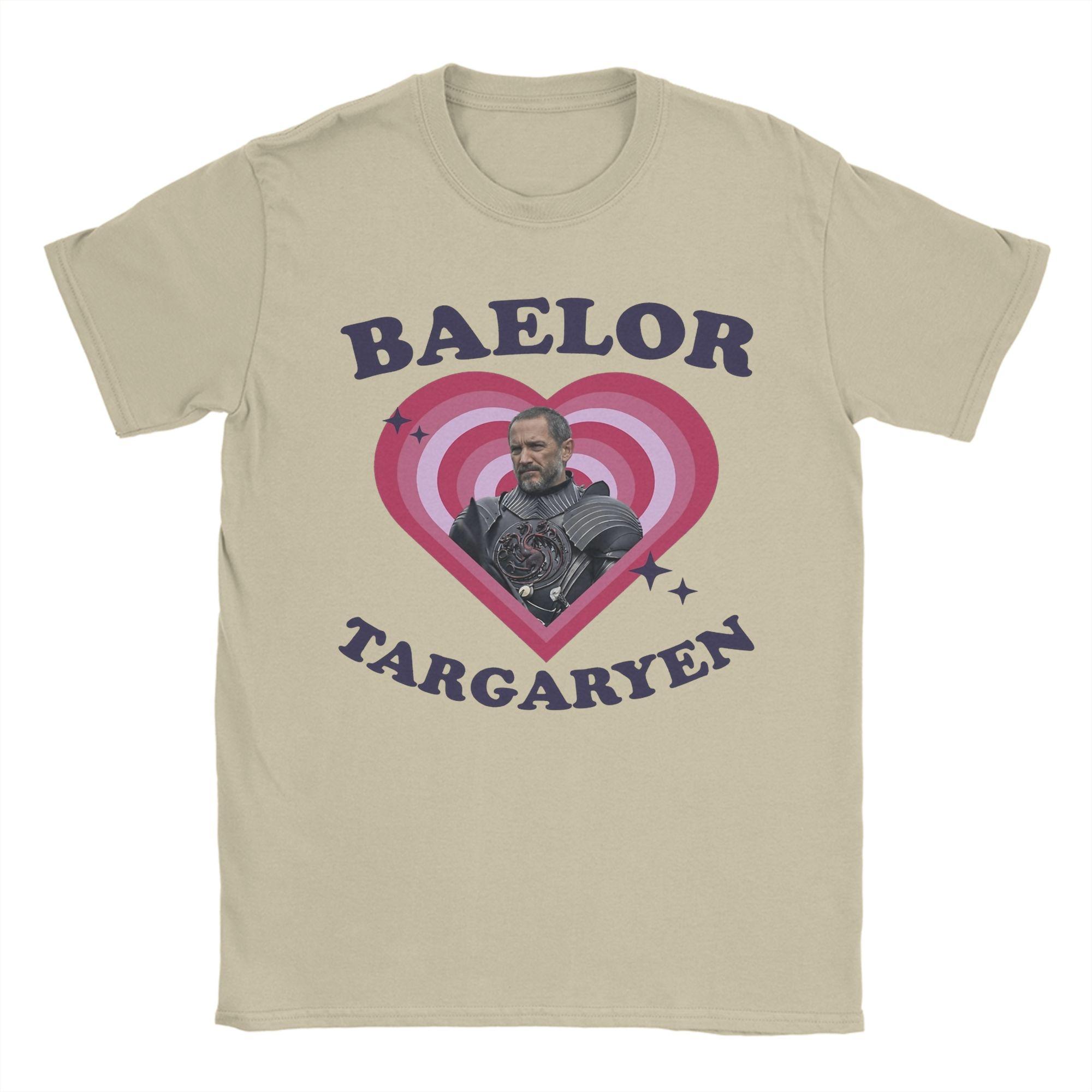 

Unisexs Women Baelor Targaryen retro heart T Shirts Tops Fashion Short Sleeve Crew Neck Tees Plus Size TShirt 4XL