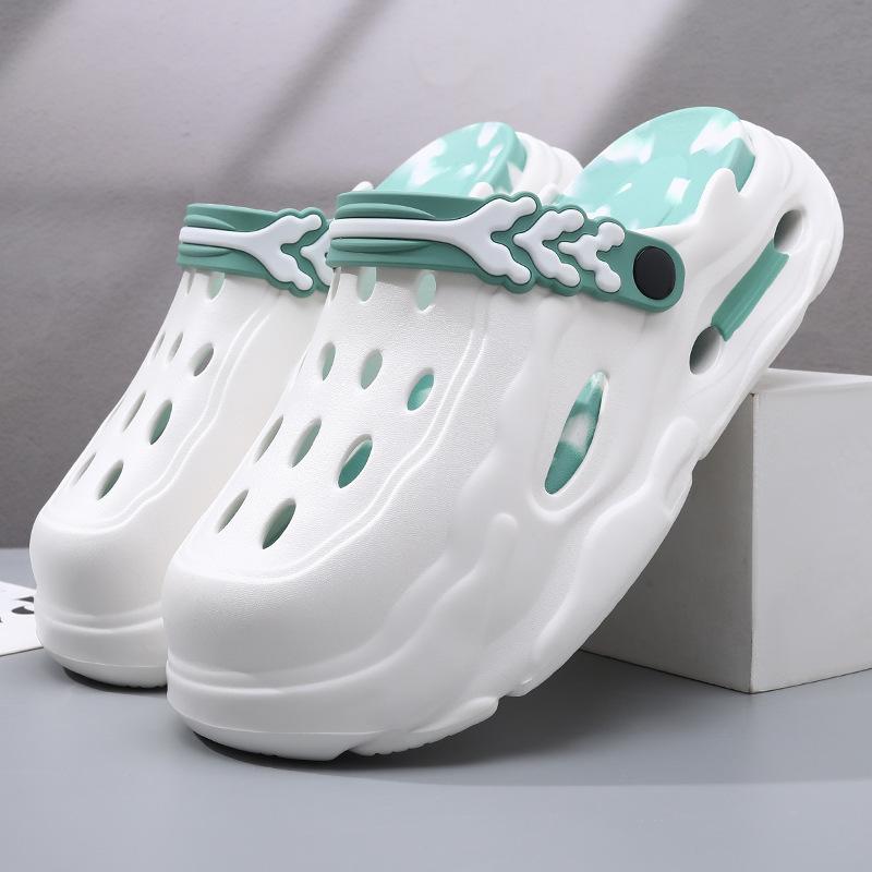 

Мужские летние сандалии с толстой подошвой, увеличивающие рост, уличные нескользящие сандалии не натирают ноги, женские шлепанцы дышащие и не воняют 44-45 белый