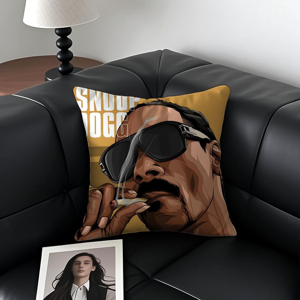 Saint Jesus S-Snoop D-Dogg Music Pillow Case Anti-Dustmite Pillowcase Invisible Zipper Silky Short Plush Sofa Cushion Cover