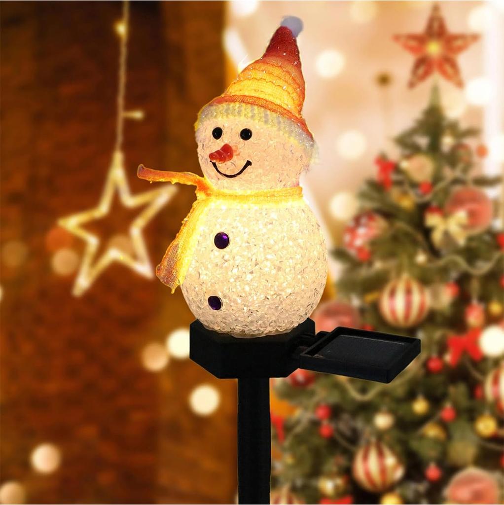 Christmas Solar Light For 4 Colors For christmas Lamp Decorative lighting Led Snowman light Garden Lights Ground plug Outdoor
