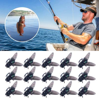 15Pcs Bionic Fly Fishing Baits Realistic Looking Mini Size Portable Flies Fishing Lures Kit Swimbaits for Saltwater Freshwater