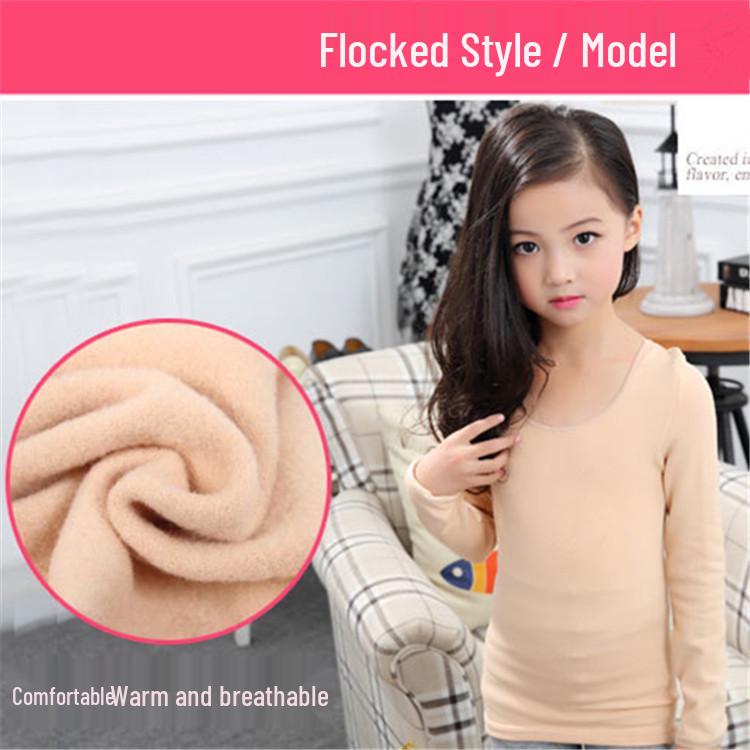 Autumn Winter Fleece-Lined Kids' Dancewear Invisible Girls High-Stretch Performance Outfits