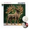 Mini Pearl Painting with Frame Christmas Deer 3D Shiny Bead Canvas Creative Craft for Bedroom Desk Wall Decor Art Festive Holiday Gift Home Interior