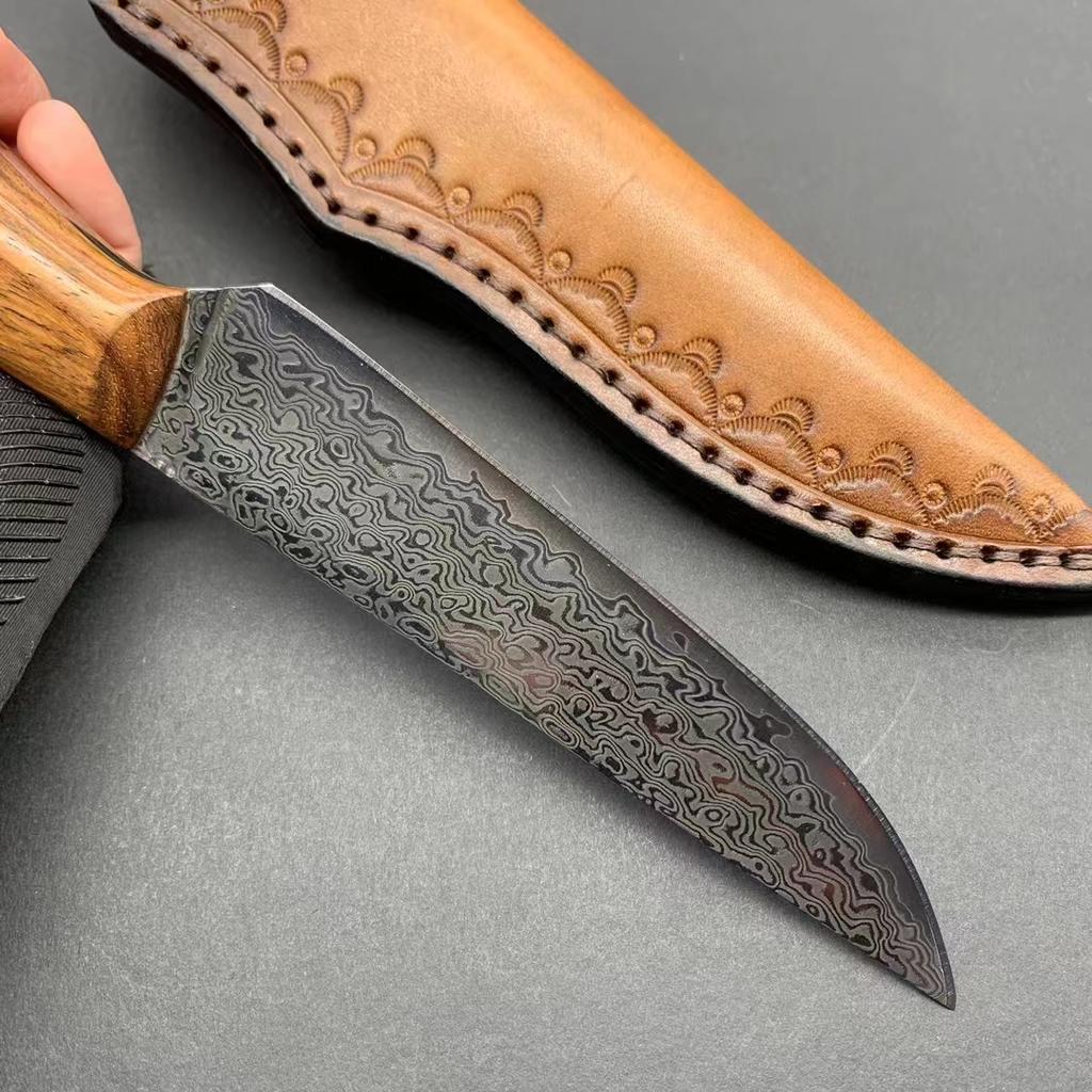 5 Inch Utility Knife With Cover 67 Layer Damascus Steel Blade Wood Handle Sharp Chef Cleaver Paring Kitchen Knives Cooking Tools