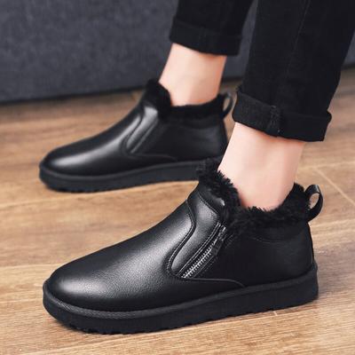 Stivali da Uomo in Pelle Stivali Invernali da Neve per Uomo Interno Caldo e Morbido Antiscivolo Stivaletti Neri Scarpe Comode e Pelose Botas Hombre