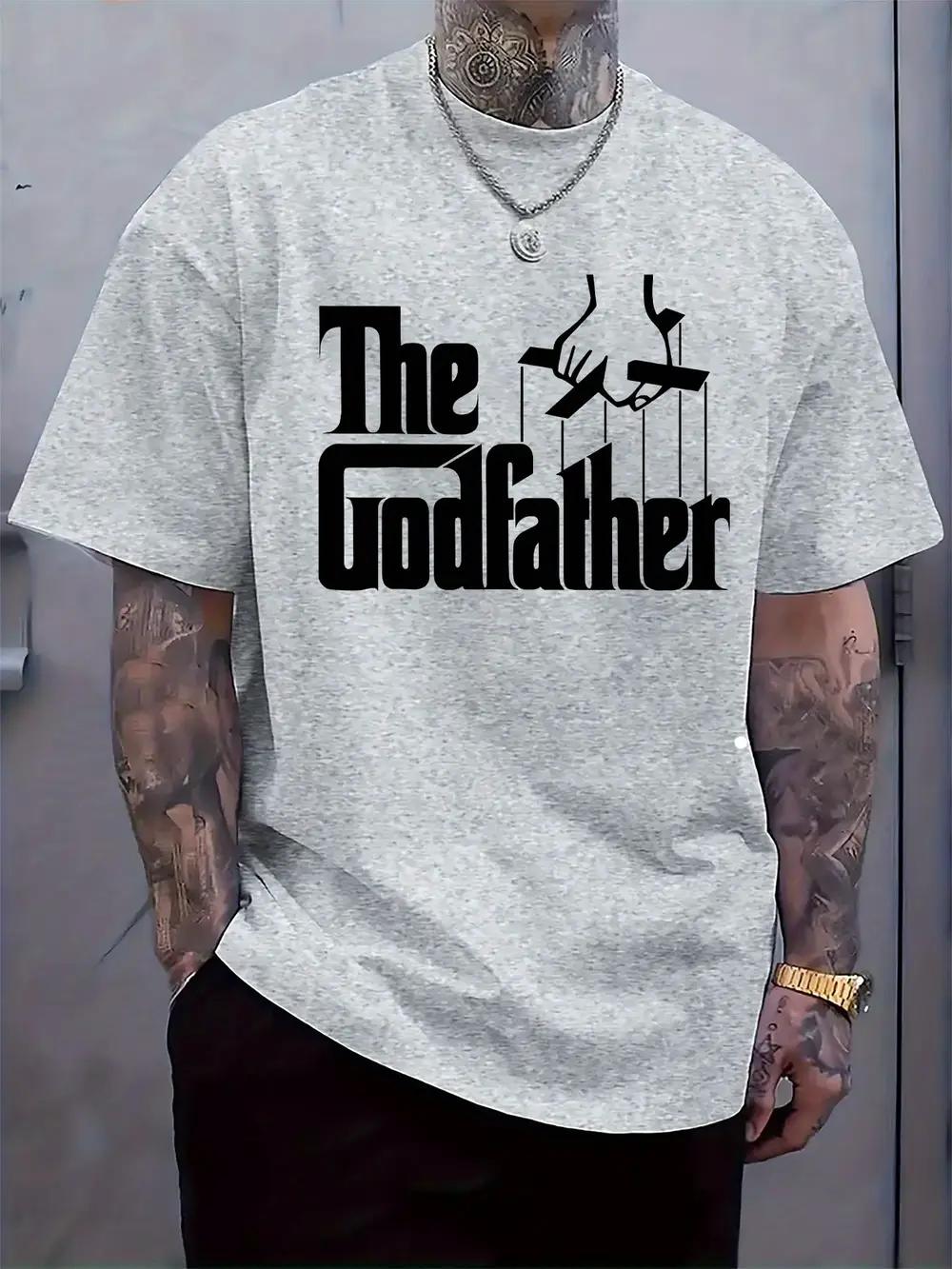 

The Godfather Graphic T-shirt - Black Casual Crew Neck Short Sleeve Tee with Iconic Print M