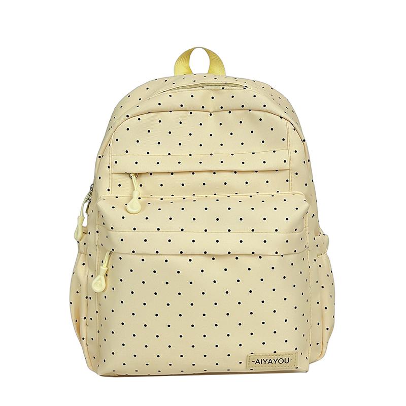Student Schoolbag Polo Dot Women's Large Capacity Backpack Lightweight Class Backpack