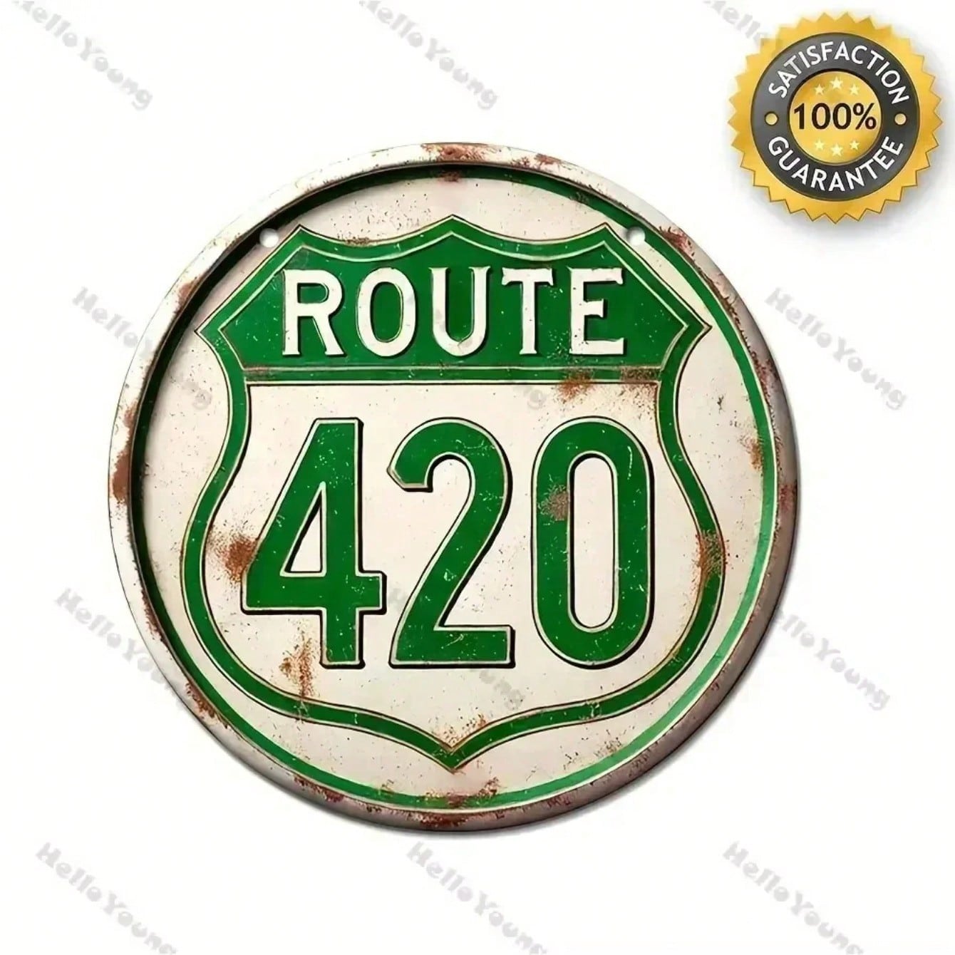 

Vintage Route 420 Metal Tin Sign Wall Art Rustic Home Bar Decor Plaque різнокольоровий