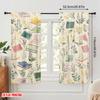2Pcs,2D Plane Printing Pattern Curtains Literary Garden Polyester Fabric (Without Rod) Home Decor Use For Living Room & Bedroom