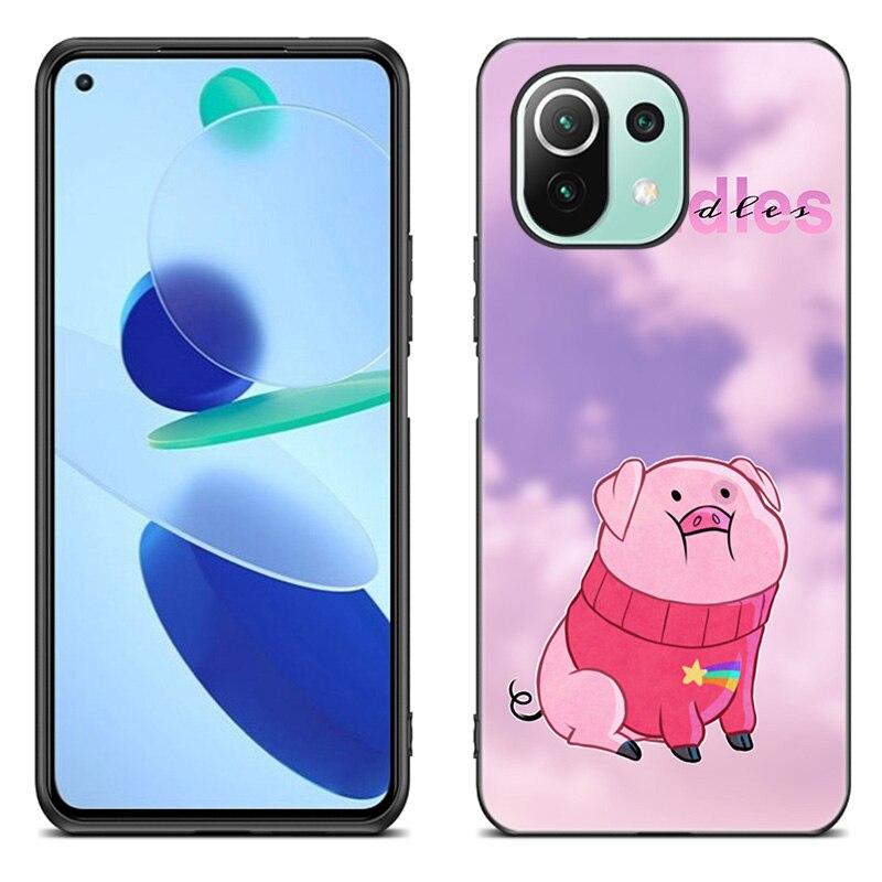 

Чехол для телефона с милой свинкой из мультфильма для Xiaomi Mi 11 Lite NE 11i 10T 11T Pro A2 A3 Lite POCO F3 M3 M4 C31 X3 Pro NFC GT, черный мягкий чехол Xiaomi POCO X3 NFC