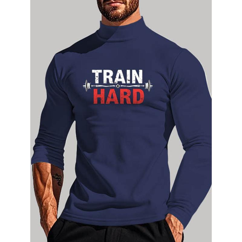 Polyester Men s Mock Neck Long Sleeve, Comfortable & Great for Autumn XXL синий
