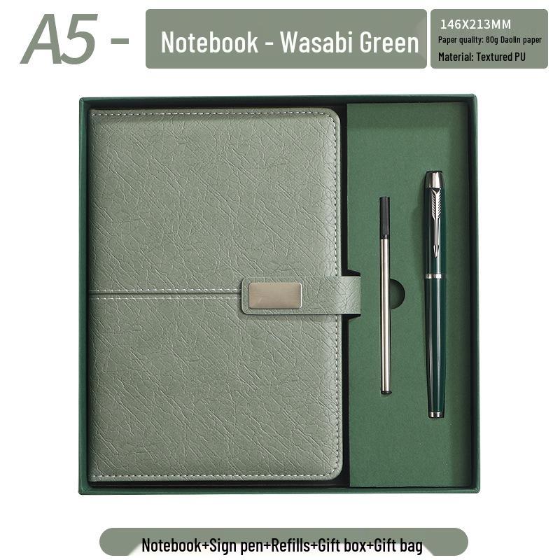 Personalized A5 Notebook Gift Set: Premium Business Diary with Logo Printing for New Year Corporate Gifting.