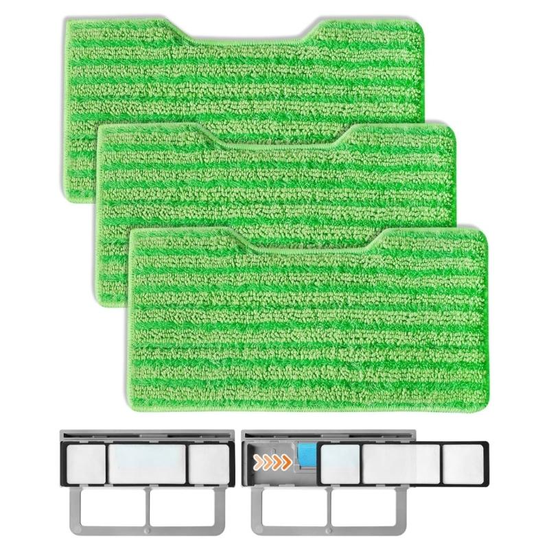 6 Pieces Reusable Dust Mop Pad Set Multiple Brand Compatible Durable Polyester Cotton Blend