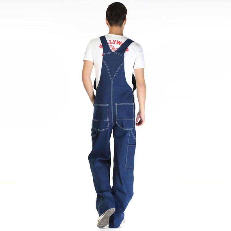 Men's Denim Overalls Large Size Straight Pants Dark Blue Jeans Loose Men's Work Clothes