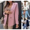 2026 Women's New Spring and Autumn Suit with Turn-down Collar and Double Breasted Mid-length Blazer