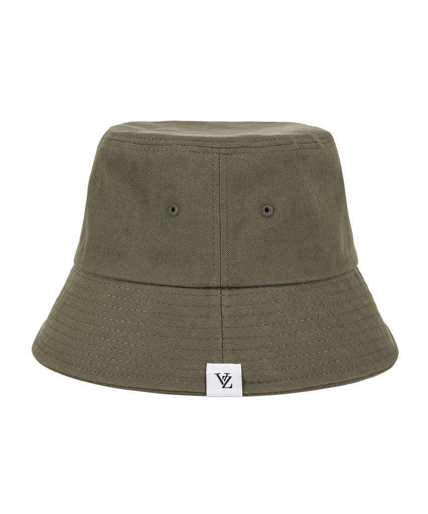 Bajal Herringbone Label Bucket Hat Khaki