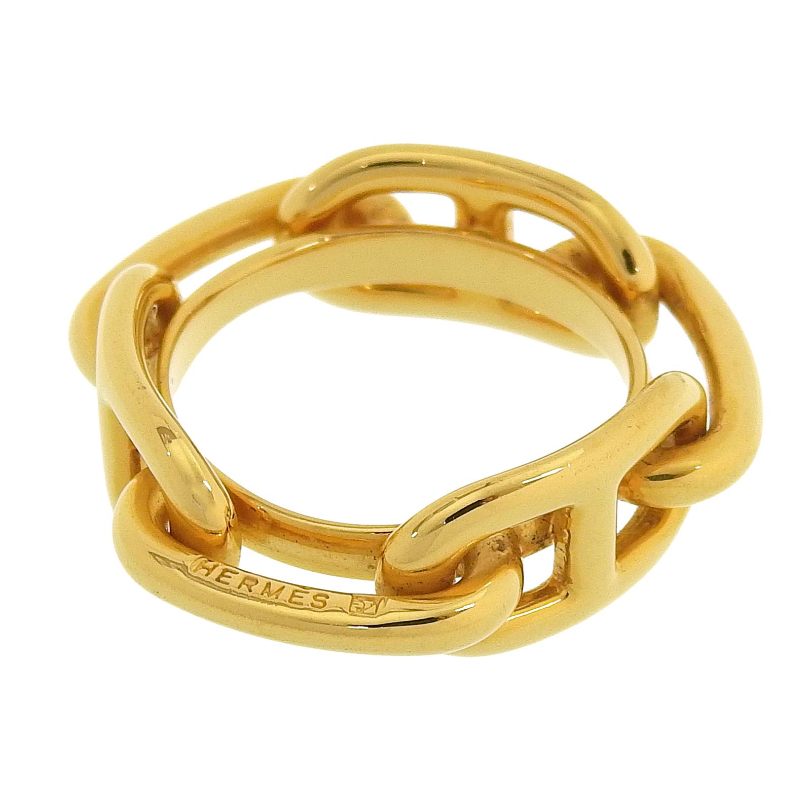 

Excellent HERMES Scarf ring Rugate Chne Dunkel Gold Plated Women Used