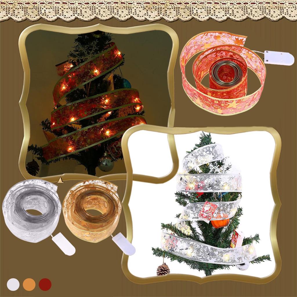 Christmas Party Decoration 1m Ribbon Night Light Christmas Tree LED String