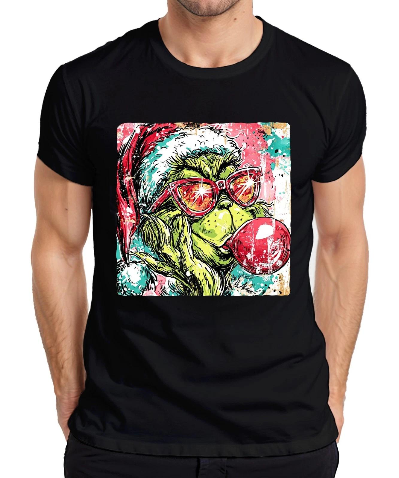 Grinch Weihnachten Santa Hat Sonnenbrille Kaugummi Pop Art Kpop Herren T-Shirt XS