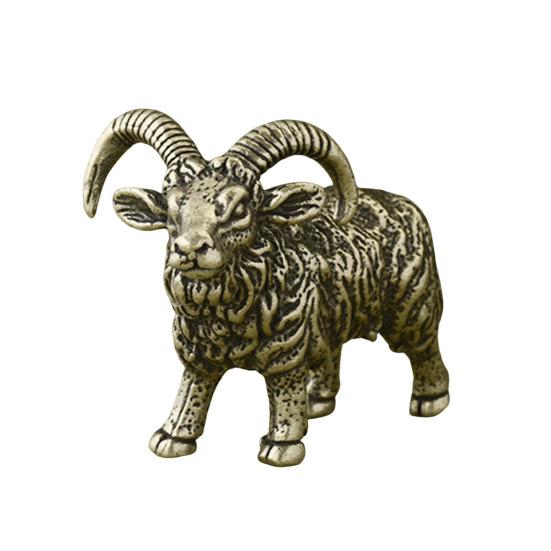 

Статуэтка козла Yousheng Brass Vintage Long Horn Own Model Mini Animal Metal Statue Sculpture Desktop Feng Shui Desktop Decoration Ornament бронзовый