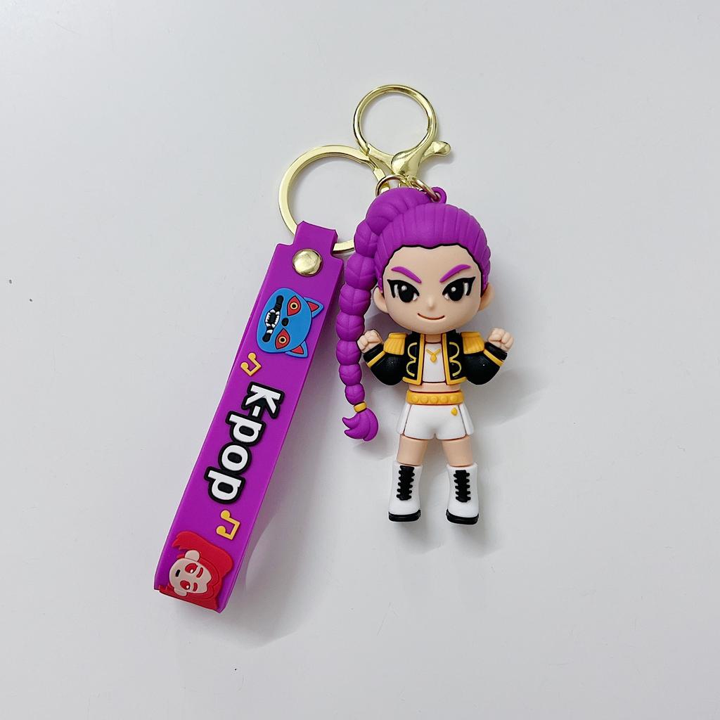 New Demon Hunters Keychain, Tiger Character PVC Figure Keychain, Cute Harajuku Style Key Ring for Kids & Fans Halloween