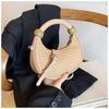 IELGY Retro Woven Messenger Bag Niche Design Portable Commuter Dumpling Bag