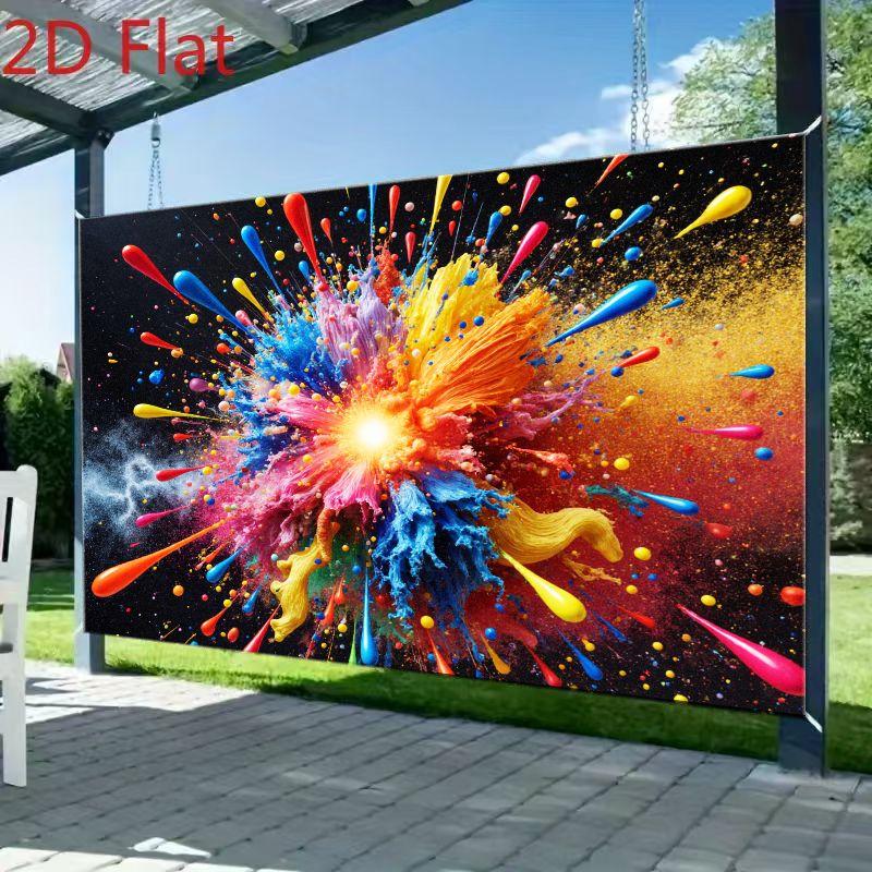 2D Flat Banner Colorful Graffiti Background Vivid Splashing Effect of Paint Colors