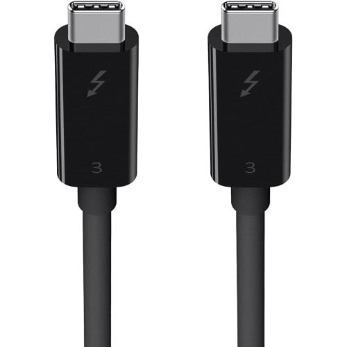 Belkin Thunderbolt 3 Cable High Speed 40Gbps 100W Output 5K/Ultra HD Compatible 0.8m Black F2CD084BT0.8MBK