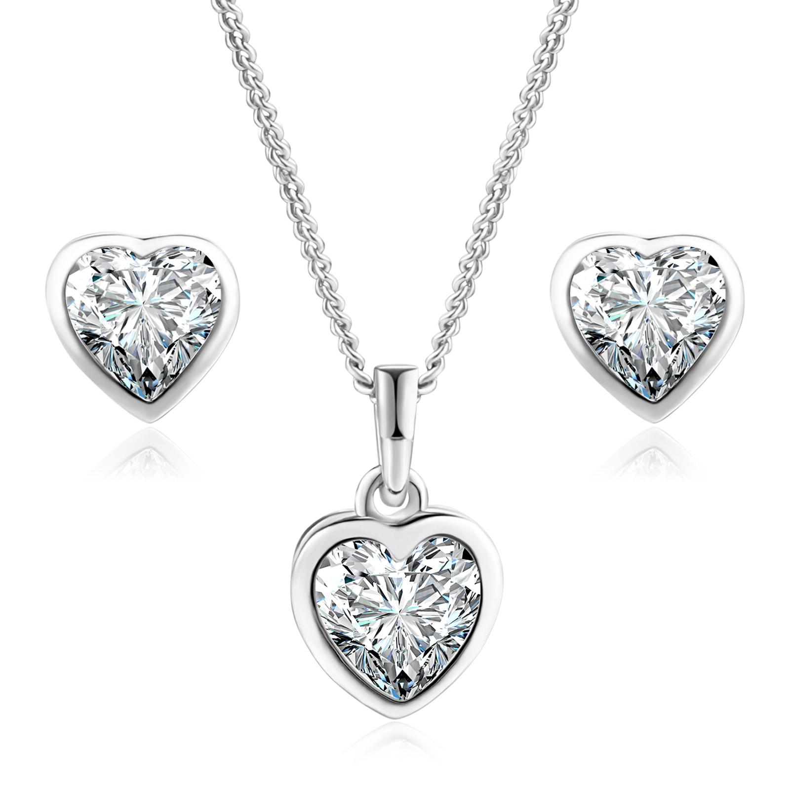 

Top Quality Heart Crystal Rose Gold Color & Silver Color Jewelry Necklace Earring Sets Made with Austrian Crystals ZYS281 ZYS321